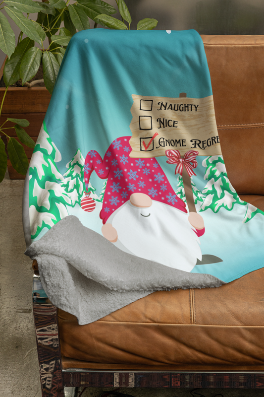 Gnome Regrets Sherpa Throw (50X60 in)