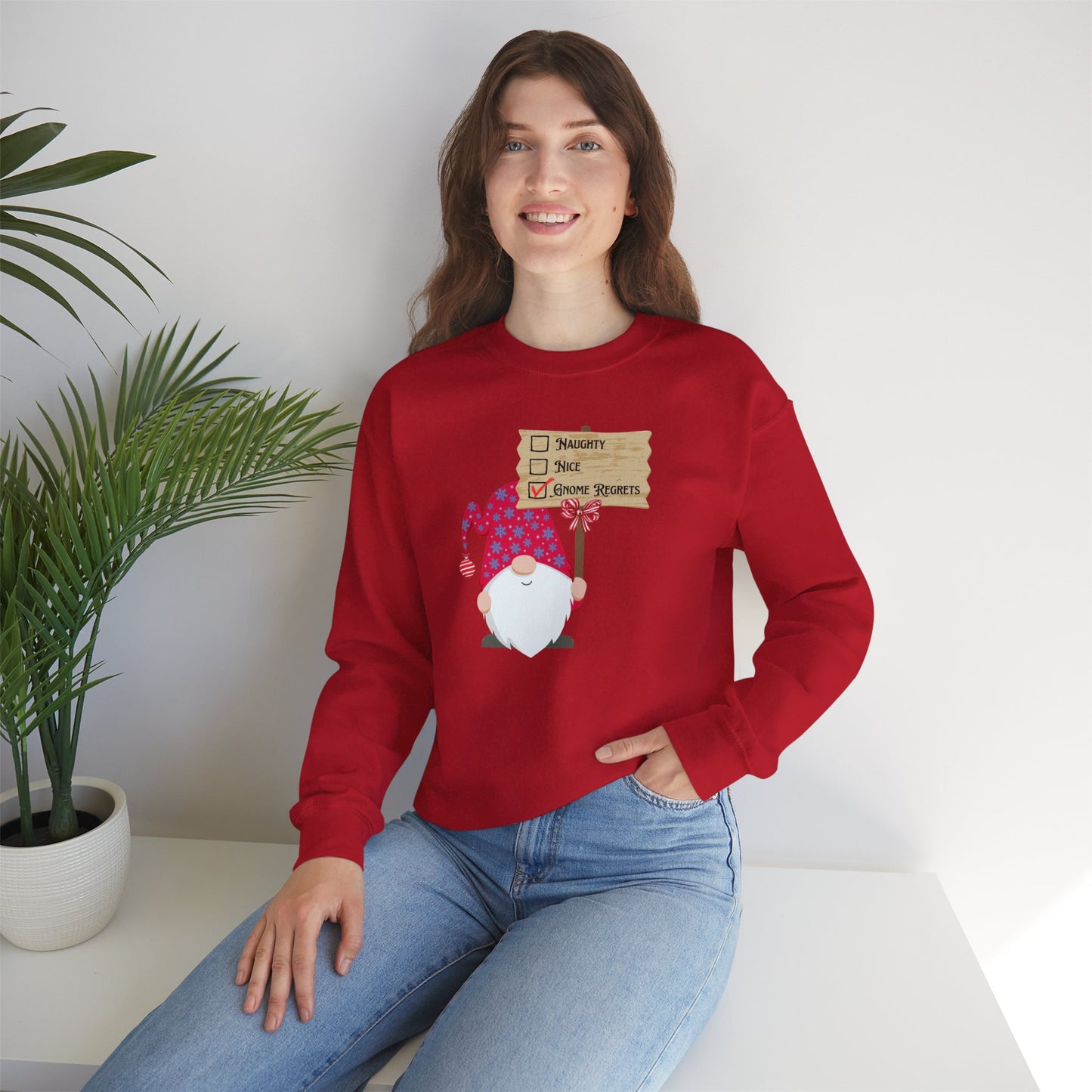 Naughty, Nice, Gnome Regrets Crewneck Sweatshirt