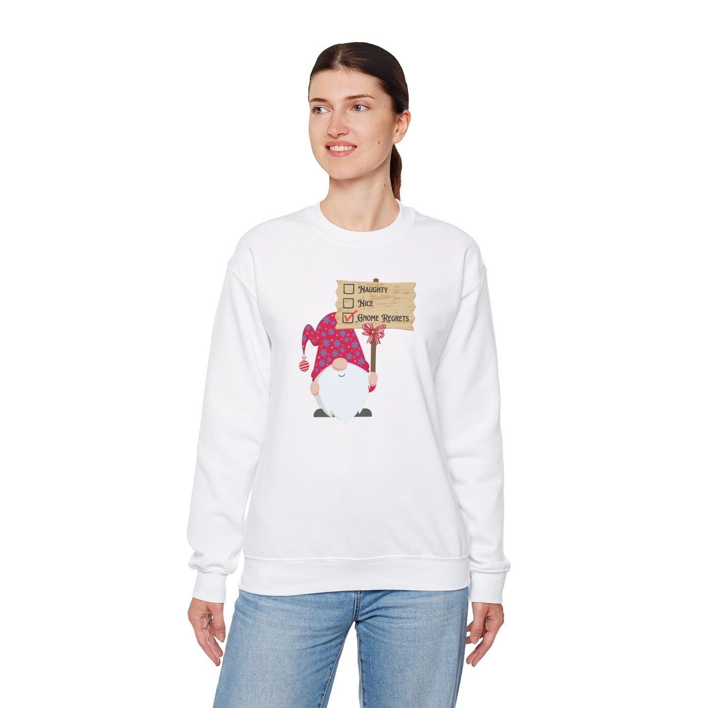 Naughty, Nice, Gnome Regrets Crewneck Sweatshirt