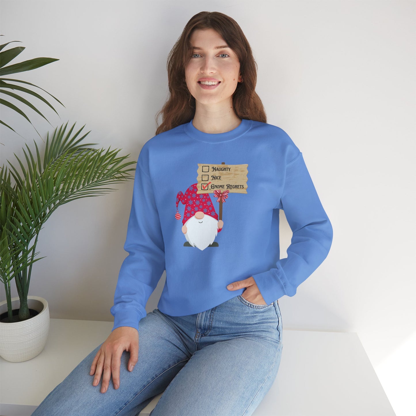 Naughty, Nice, Gnome Regrets Crewneck Sweatshirt